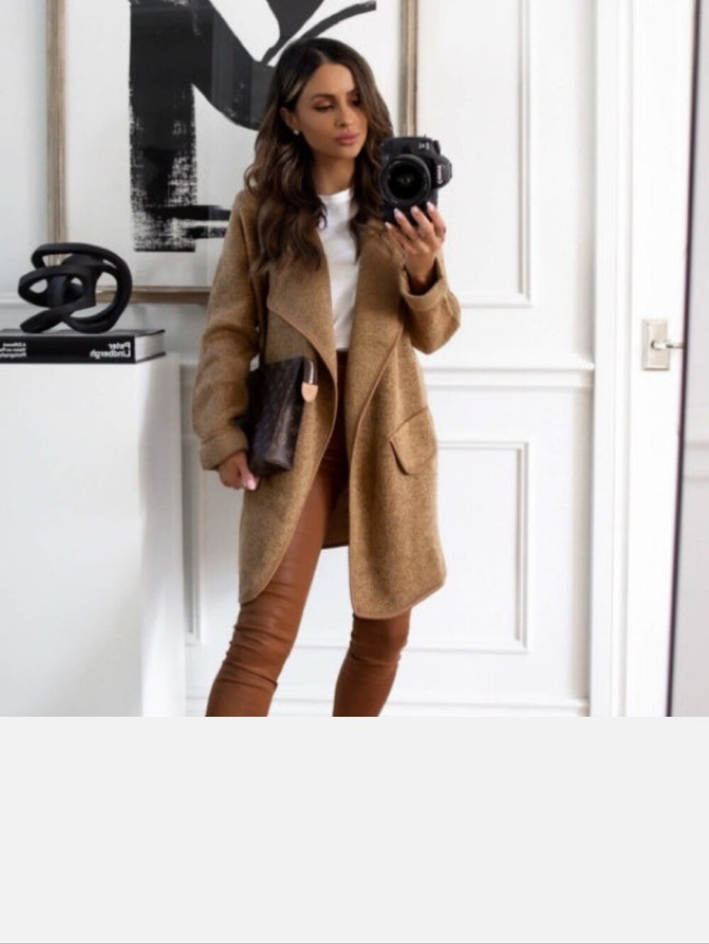 Chicwish Open Front Coatigan in Camel
